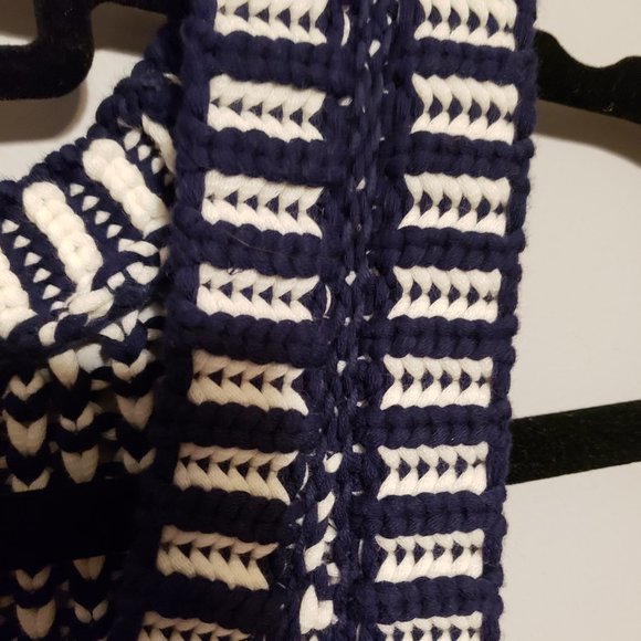 New Michael Kors Navy Blue Sweater Dress with fringe bottom - Picture 4 of 13